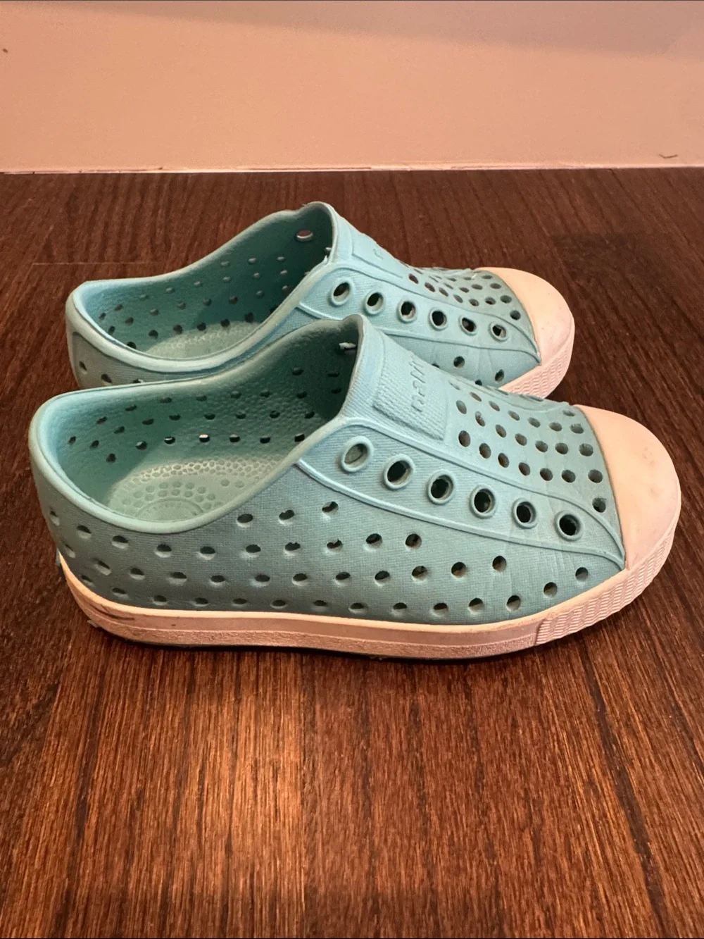 Native Jefferson Kids Aqua Blue Teal Slip On Water Shoes Size Child 7 / C7